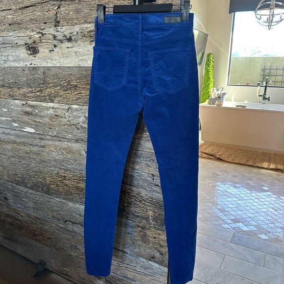 AG The Farrah High Waist Velvet Jeans in Egyptian Blue - Picture 3 of 12